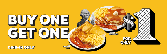 Denny’s Launches ‘Buy One Slam, Get One for $1’ BOGO Deal